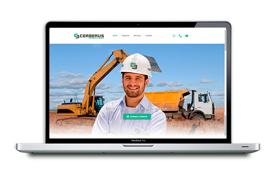 Site feito para empresa Cerberus Segurança do Trabalho